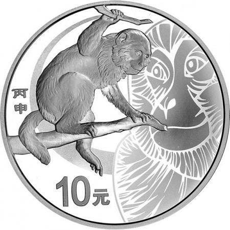 10 juan Stříbrná mince Rok opice PP 1 Oz