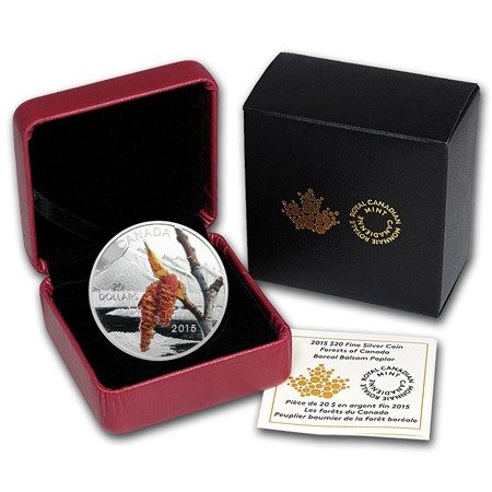 20 dolar Stříbrná mince Kanadské lesy - Topol PP