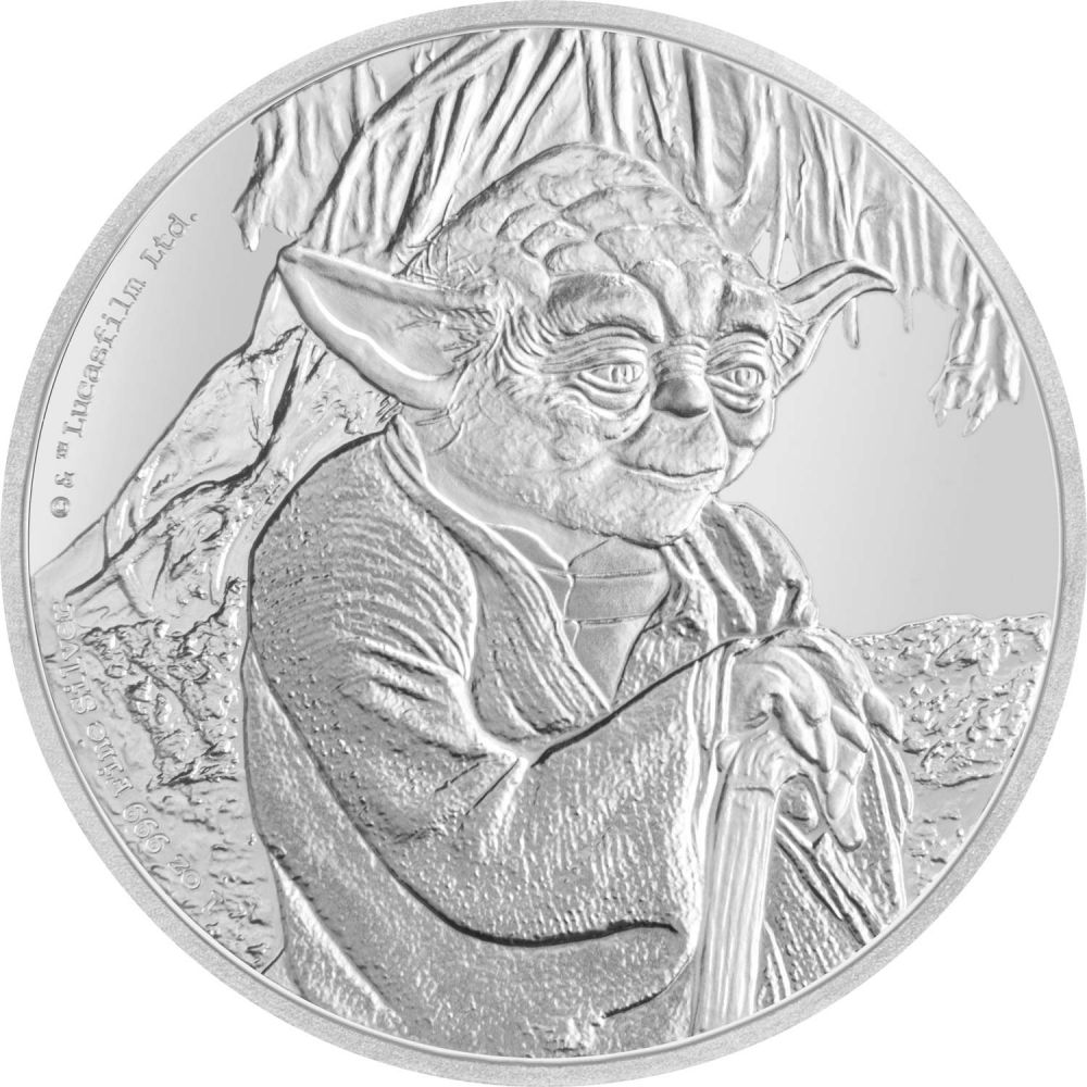 Stříbrná mince Hvězdné války 1 Oz - Yoda PP