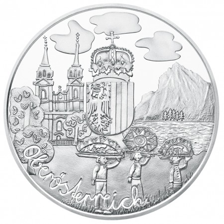 10 Euro Stříbrná mince Horní Rakousy PP