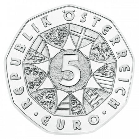 5 Euro Stříbrná mince 150 let valčíku na Modrém Dunaji PN