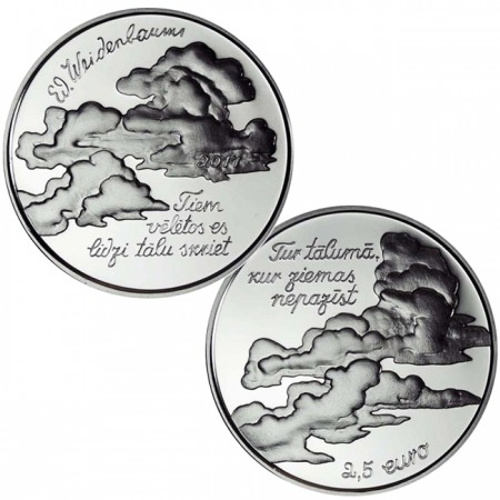 2,50 Euro Stříbrná mince Eduards Veidenbaums