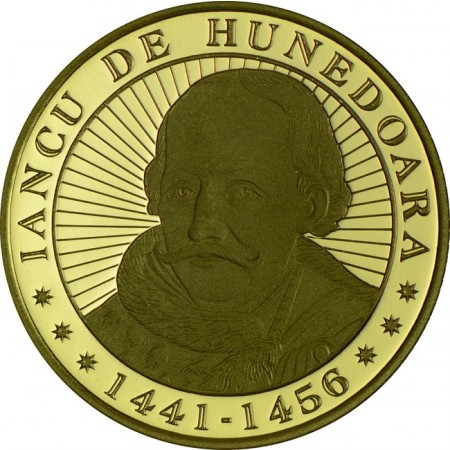 100 leu Zlatá mince János Hunyadi Vejvoda Transylvánie