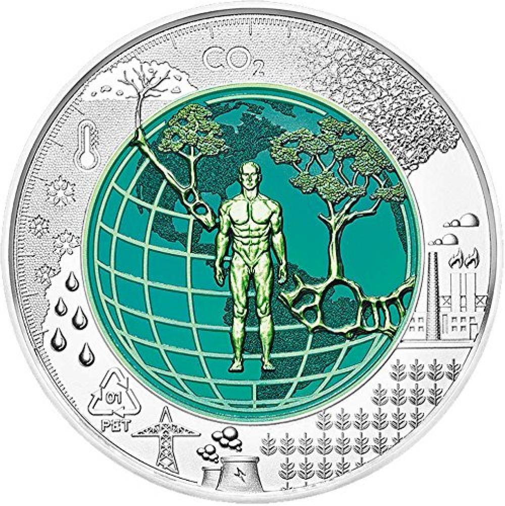 Antropocén, stříbrná / niobová mince