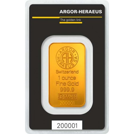 Zlatý zliatok Argor Heraeus 1 Oz - Kinebar