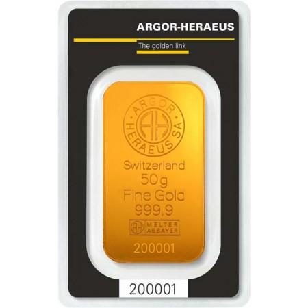 Zlatý zliatok Argor Heraeus 50 g