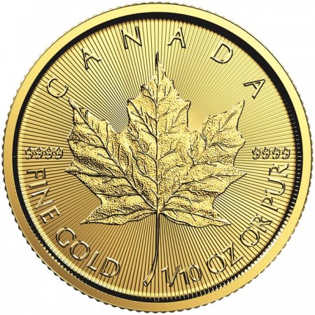 Zlatá mince Maple Leaf 1/10 Oz - různé roky