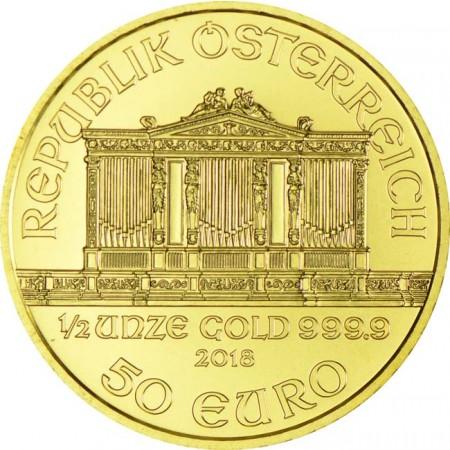Zlatá minca Viedenskí filharmonici 1/2 Oz - rôzne roky