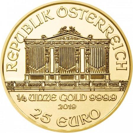 Zlatá minca Viedenskí filharmonici 1/4 Oz - rôzne roky