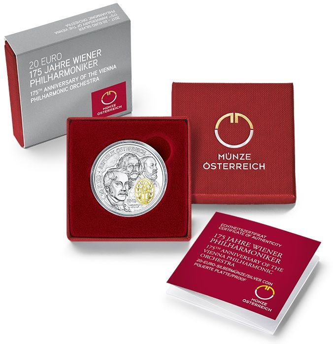 21,50 Euro Strieborná minca Viedenskí filharmonici - Strieborný duet