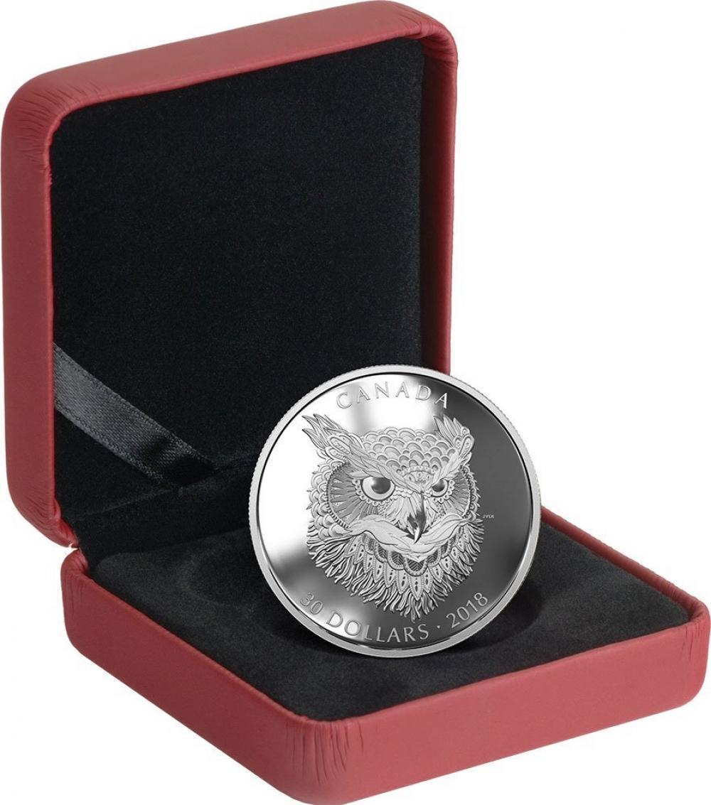 30 Dollar Strieborná minca Výr virginský PP
