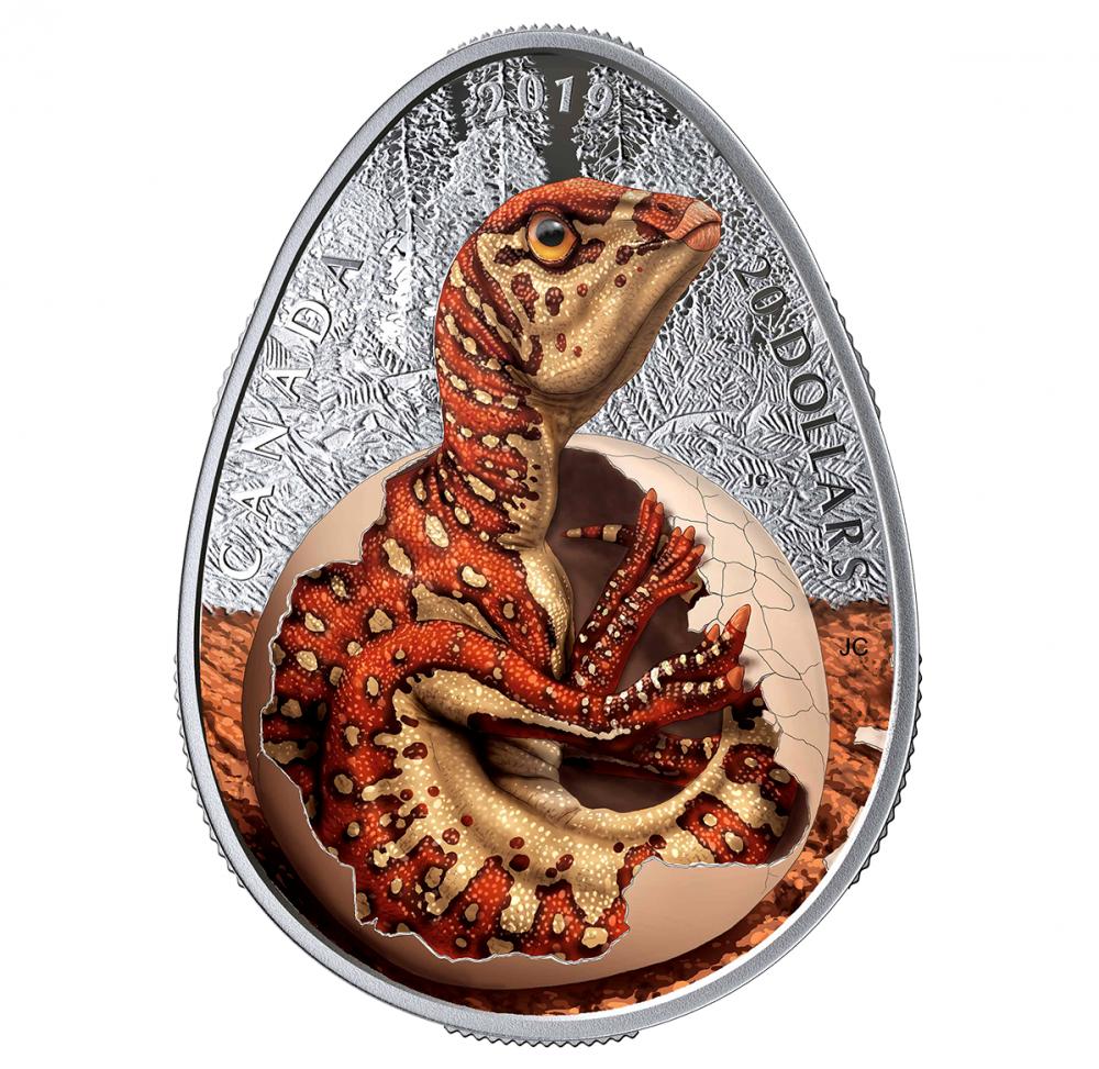 Strieborná minca Hadrosaurus 1 Oz, 2019 PP