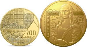 Zlatá minca 200 Eur Mona Lisa  2019 PP