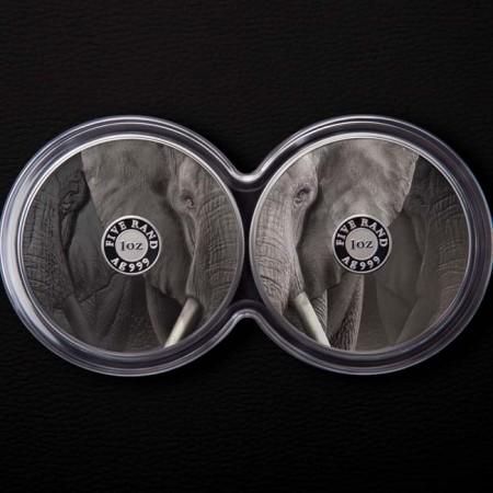 Strieborná minca - Velká pětka - Sada slonov PP, 2019