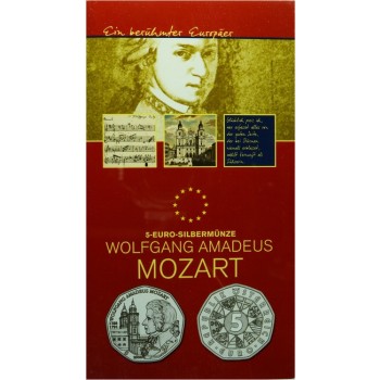 Wolfgang Amadeus Mozart, stříbrná mince v blistru 