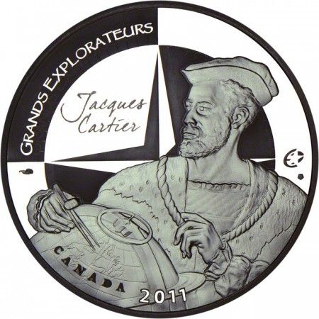 10 eur strieborný Jacques Cartier PP