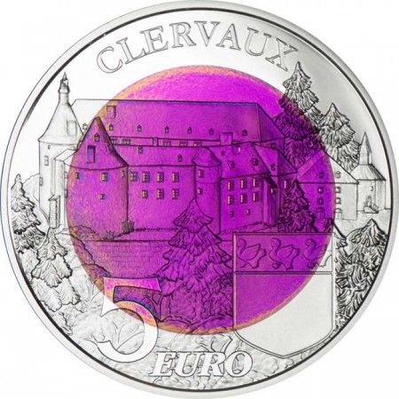 5 eur strieborný / niobský hrad Clervaux PL