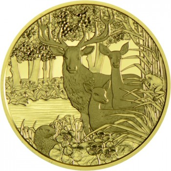 100 Euro Zlatá minca  Lesná zver - Jelen PP