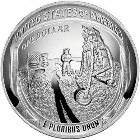 1 dolar Strieborná minca 50 rokov Apollo 11 PP