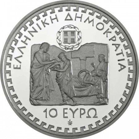 10 eur Strieborná minca Hippokrates PP