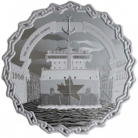 30 dollárov strieborná minca St. Lawrence seaway PP