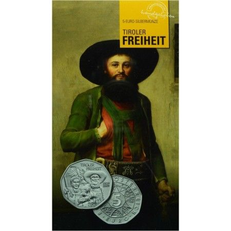 5 Euro Strieborná minca Sloboda Tyrolska  1809 PN
