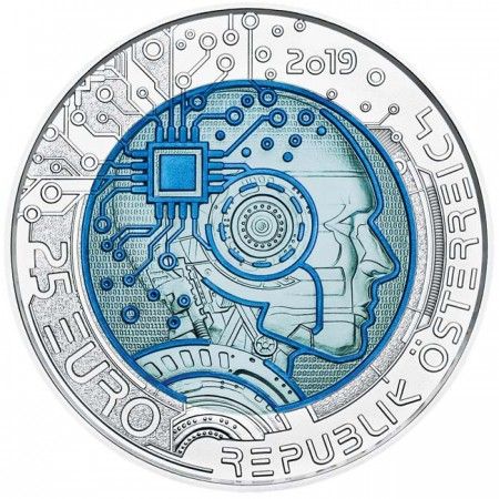25 Euro Stříbrná / niobová mince Umělá inteligence PN