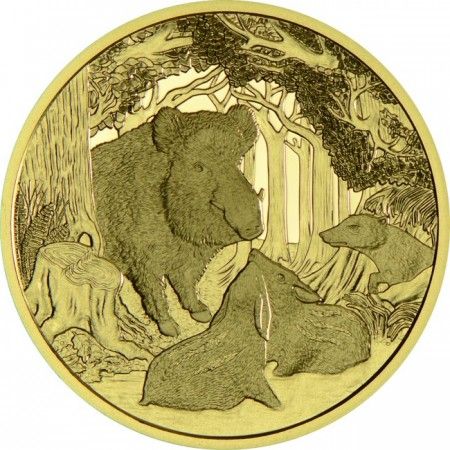 100 Euro Zlatá mince Divočák PP