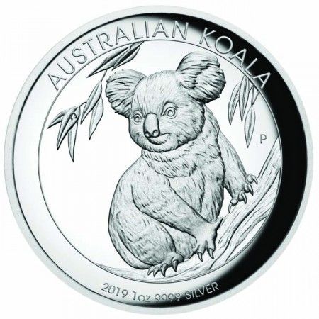 1 Dollar -Stříbrná mince -Koala vysoký relief 2019 PP