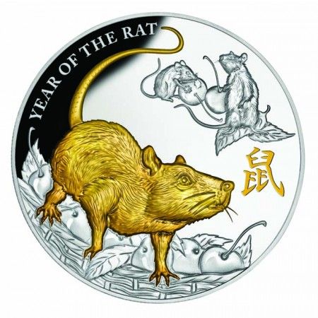 8 Dollar Stříbrná mince -lunární rok krysy PP