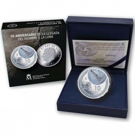 10 Eur Strieborná minca - Pristanie na mesiaci PP