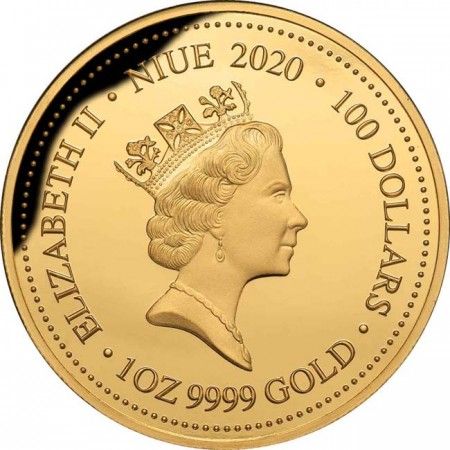 100 Dollar Zlatá mince -SNAKE NECK TURTLE PP