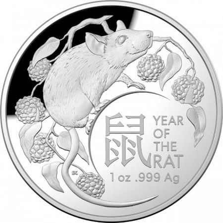 5 Dollar Stříbrná mince -lunární rok krysy PP