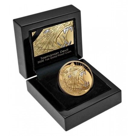 100 Dollar -Zlatá mince-Tasmánský čert PP