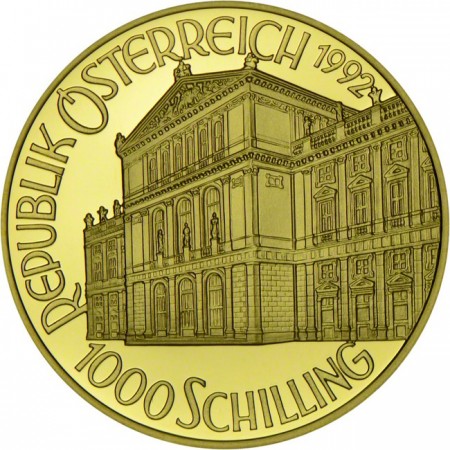 1000 šilink Zlatá mince Johann Strauss