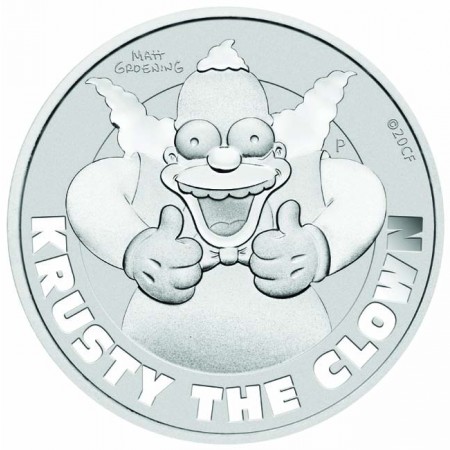 Stříbrná mince Klaun Krusty