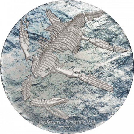 2000 tugrik Stříbrná mince Plesiosaurus