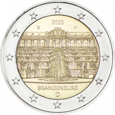2 Euro CuNi Braniborsko - Zámek Sanssouci - D