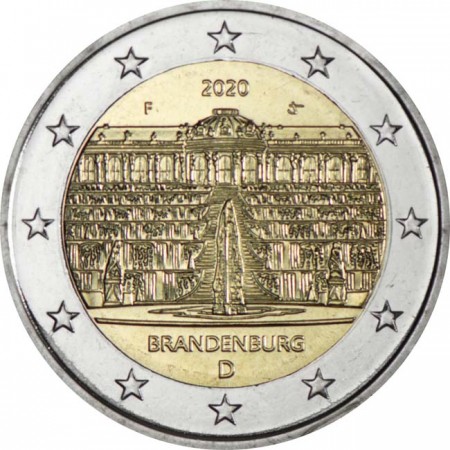2 Euro CuNi Braniborsko - Zámek Sanssouci - F