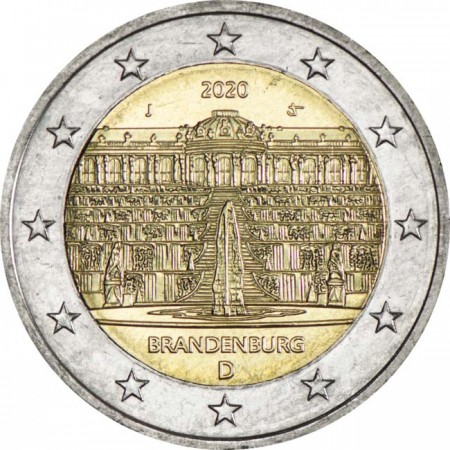 2 Euro CuNi Braniborsko - Zámek Sanssouci - J