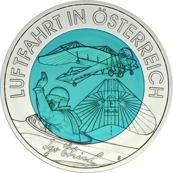 Rakouské letectví, stříbrná / niobová mince