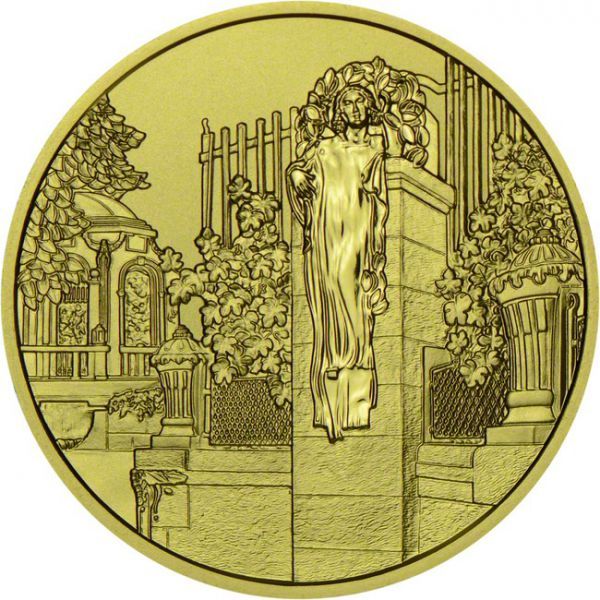 Vídeňská secese:  Wienflussportal, zlatá mince