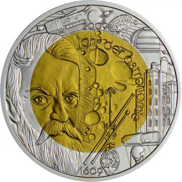 25 Euro Stříbrná / niobová mince Rok astronomie
