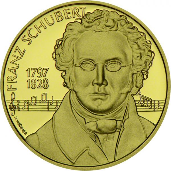 Franz Schubert - hudební skladatel, zlatá mince