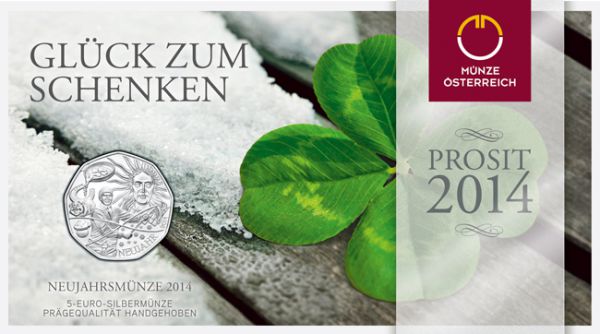 5 Euro Stříbrná novoroční mince 2014