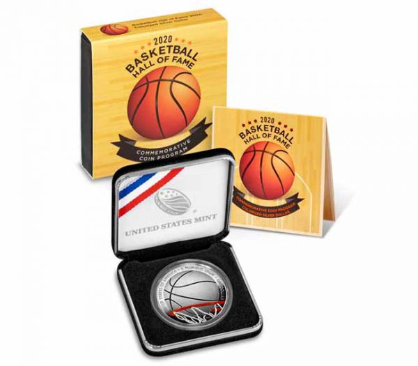 1 dolar Stříbrná mince Basketball Síň slávy