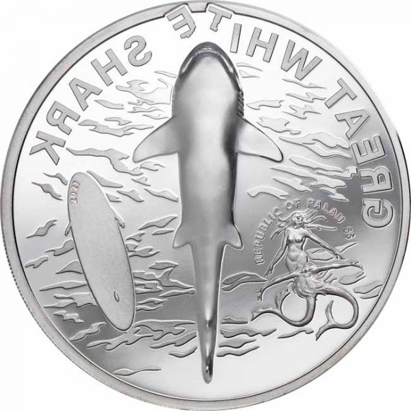 5 dolar Stříbrná mince Velký bílý žralok