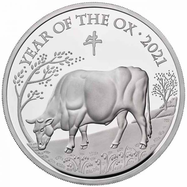 Lunární buvol 2021, 5 oz stříbra