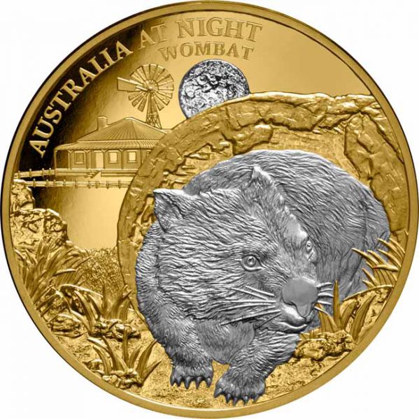 Austrálie v noci: Wombat, 1 oz zlata