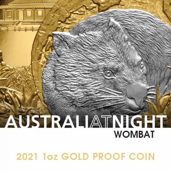 Austrálie v noci: Wombat, 1 oz zlata